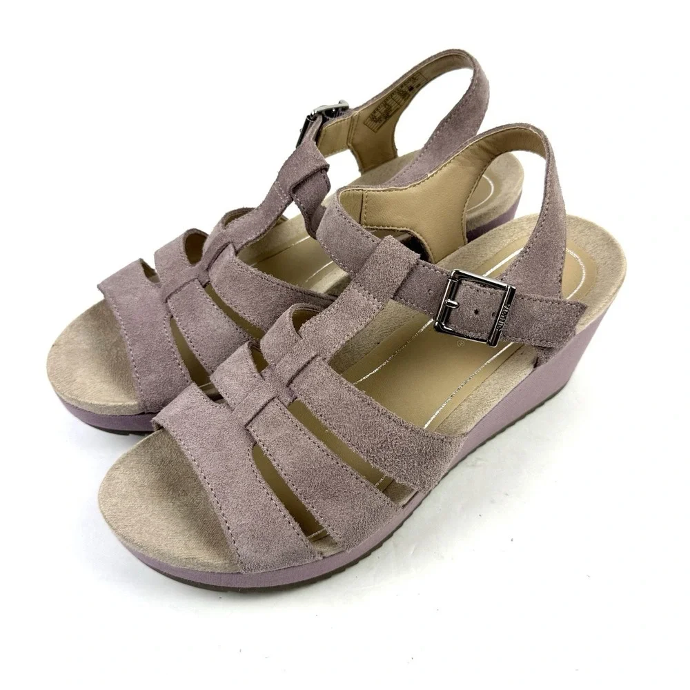 Vionic Tawny Sandals 9.5 Mauve Suede Strappy Shoes Gladiator‎ Womens